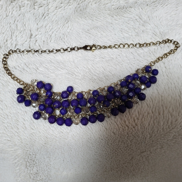 Banana Republic Blue and Clear Beaded Necklace! - Picture 8 of 8